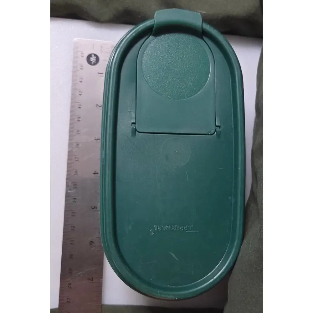 Vintage Tupperware Green Oval Modular Mate 1 Canister Base 1611 Lid 1617